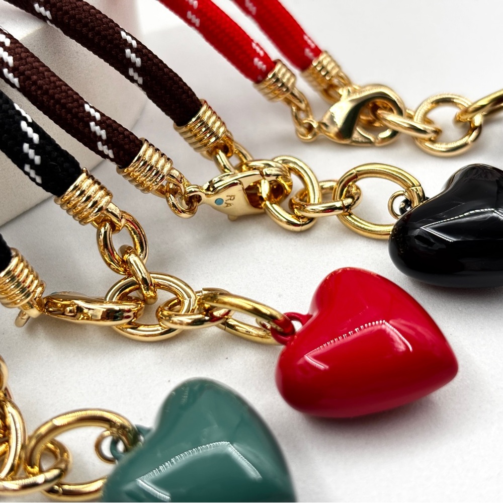 ROXANNE ASSOULIN The Happy Cord Charm Necklace Brown & Red Firm price - Picture 7 of 8